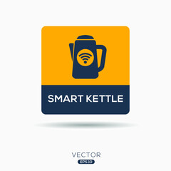 Creative (Smart kettle) Icon ,Vector sign.