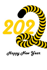 2022年寅年年賀状-尻尾と白色背景