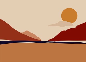 sunset in mountains