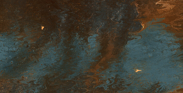 rusty liquid abstract marble painting background, metal effect fluid art painting in alcohol ink mixture. Marble stone paints with glowing golden veins.