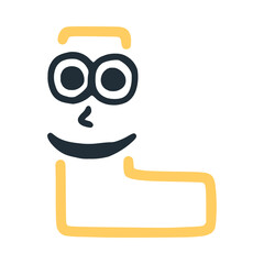 Letter l happy smiling character, vector clip art