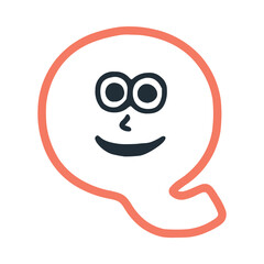 Letter q happy smiling character, vector clip art