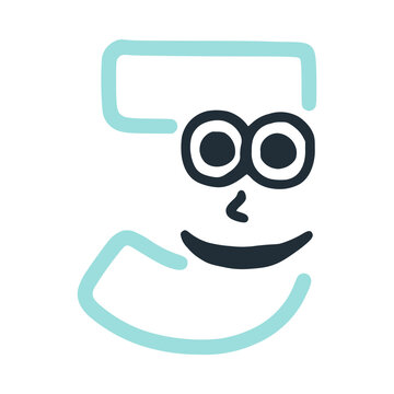 recommend clip art: Letter j happy smiling character, vector clip art