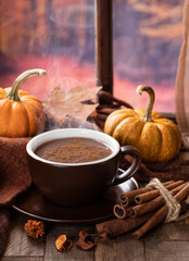 Steaming cup of hot chocolate