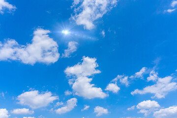 太陽と青空と雲の背景素材_m_12