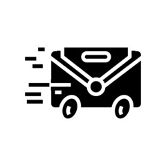 express mail glyph icon vector. express mail sign. isolated contour symbol black illustration