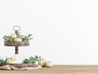 Halloween Background, Blank Wall Mockup, 3d render