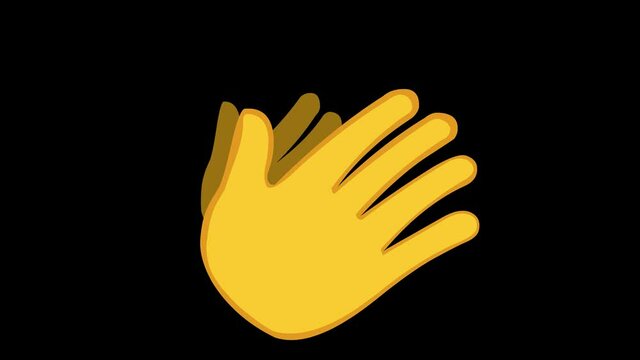 Loop animation of yellow hands clapping with a transparent background