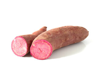 Fresh purple sweet potatoes