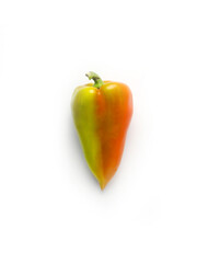 Bulgarian pepper close-up on a white background.