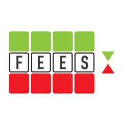 Symbol for increasing or decreasing fees.