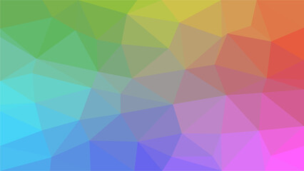 Geometric Rainbow Background. Abstract Geometric Mosaic Background Vector in Bright Rainbow Colours.