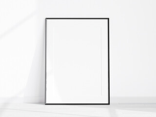 poster mockup, minimalist black frame mockup with matt, print mockup, 3d render