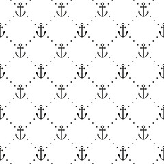 Seamless pattern with anchors and dots