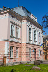 Fototapeta na wymiar Incredible historic residential building in Drohobych. Ukraine 