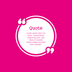 Circle frame for quotes and texts with pink background