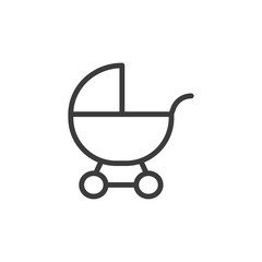 Baby carriage icon with white background