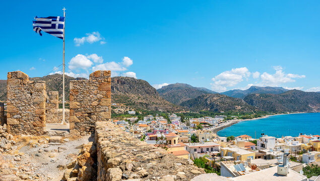 Fort and Town. Palaiochora, Crete, Greece
