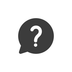 Question mark icon or help desk speech bubble concept