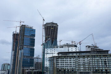 skyscraper buildings construction in istanbul finance center