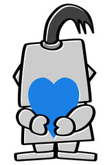 Obraz premium 悲しい気持ちを伝えるロボット02-4