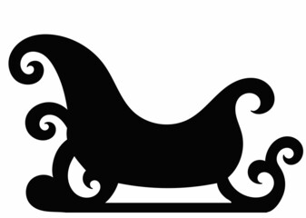 sleigh black silhouette, on a white background