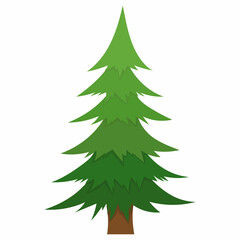 green tree in flat style, on white background, vector
