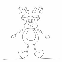 deer line drawing, on white background, vector