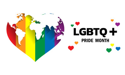 Fototapeta na wymiar Happy Pride Day concept for LGBTQ community. LGBT Pride Typography Vector. Pride Text with LGBTQ Rainbow Flag Color.