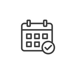 Calendar icon with check mark. Appointment concept icon.