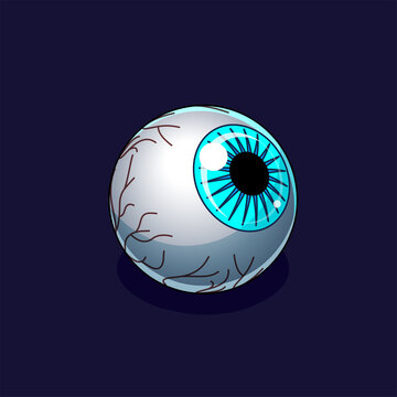 Isometric Blue Eyeball On A Dark Background