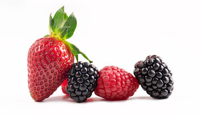 Strawberry raspberry and blackberry