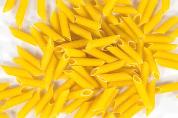 raw Italian pasta close up