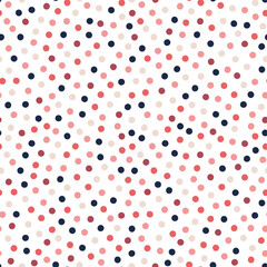 Colorful dots seamless pattern with white background