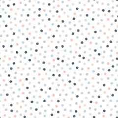 Seamless pattern with colorful pom poms dots.