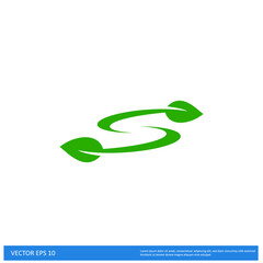 s letter leaf icon ecologi symbol logo template