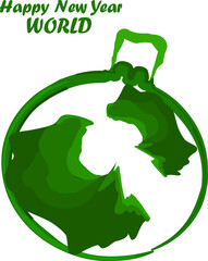 Illustration of a globe in the form of a christmas ball