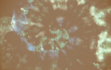 Tie Dye Pattern. Gray Batik Shirt. Ink Psychedelic Backdrop. Tye Die Circle Painting. Old...