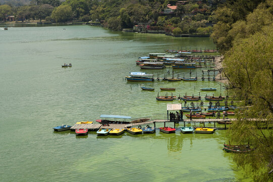The lake of Amatitlan is a crater lake located in Guatemala