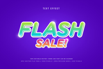 Flash sale 3d text effect on purple background