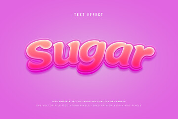 Sugar 3d text effect on pink background