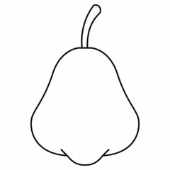 rose apple outline vector illustration