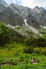 Hlinska dolina valley with peaks above in Vysoke Tatry mountains in Slovakia © honza28683