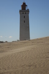 Famous Rubjerg Knude Fyr Lighthouse on a sunny day prior to its relocation, Jammerbugt, Lonstrup, Hjorring, Northern Jutland, Denmark
