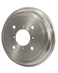 Rear car brake drum, isolated on white background
