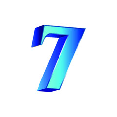 3D number 7 from my blue 3D number collection.