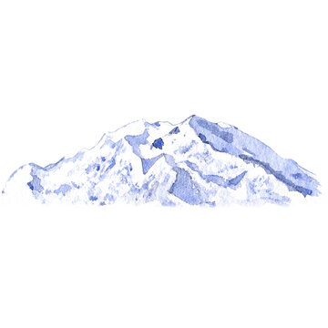 Watercolor denali mountain