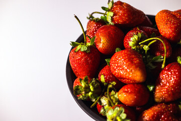 fresh red strawberries close up