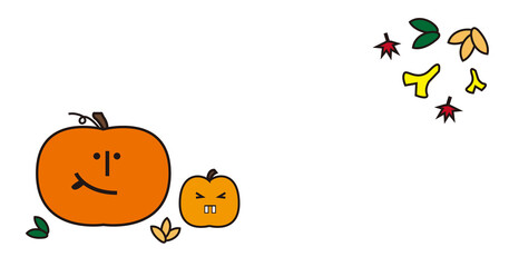 Cute Pumpkin face for Halloween 2021 celebration greeting post facebook format funny anime style playful fun happy holiday white background 萬聖節 南瓜

