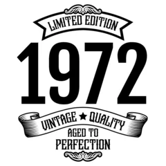 Fotobehang vintage 1972 Aged to perfection, 1972 birthday typography design for T-shirt © Ann